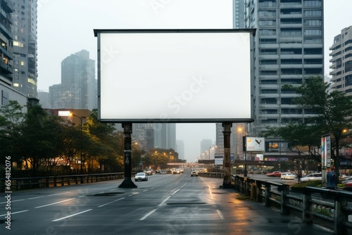 Urban advertising space a sizable blank billboard in the city