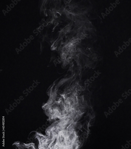 Smoke, dark background and incense, fog or gas on mockup space wallpaper. Cloud, smog and magic effect on black backdrop of steam with abstract texture, pollution pattern or mist vapor moving in air
