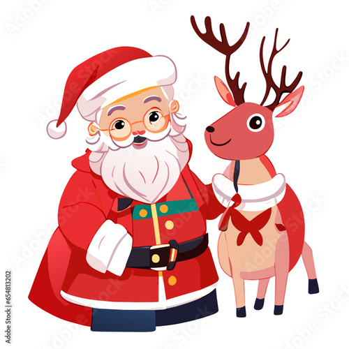 Santa Claus watercolor.Illustration AI Generative 