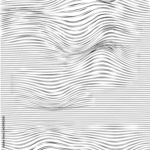 Distorted striped texture imitates a wrinkled surface