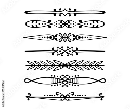 Set hand drawn ornament divider collection