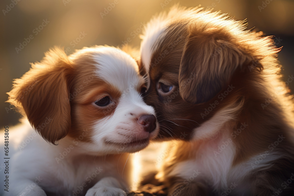 Playful Puppy Love: Nose-to-Nose Connection