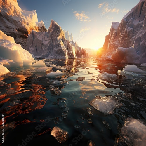 tranquil sunrise over icy landscape © ArtisticALLY