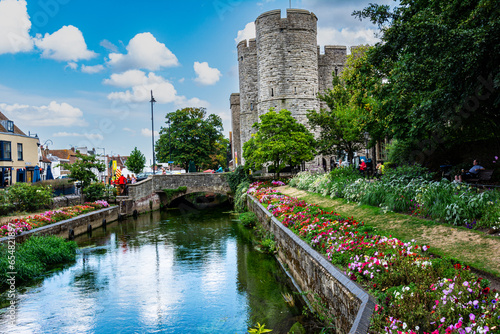 River Stour in Westgate Gardens, Canterbury, Kent, England, UK
