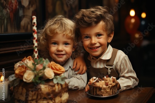 children with cake