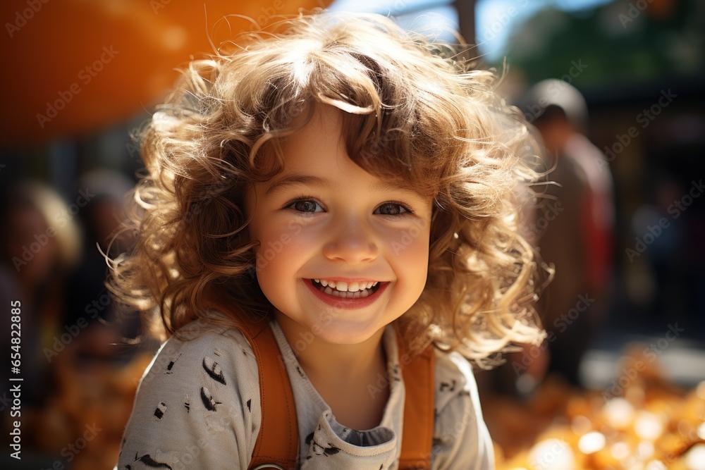 cute smiling child on the background of the playground cute smiling child on the background of the playground