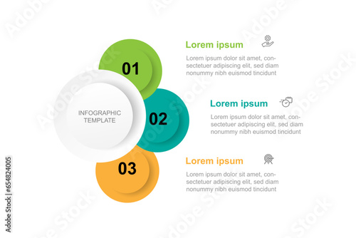 Infographic template vector element with 3 step circle concept 