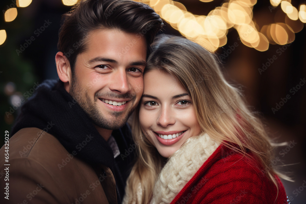 Amazing tender couple portrait two lovers spending time together Generative IA Amazing tender couple portrait two lovers spending time together Generative IA