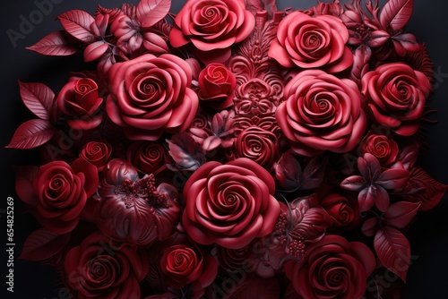 heart of red roses for valentine s day