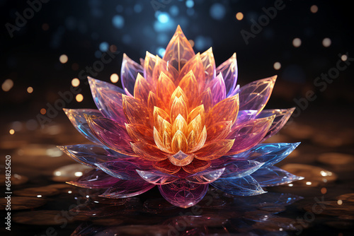 Generative AI image wallpaper of positive human aura meditation nature spirituality floral design