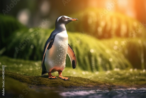 Penguin with nature background