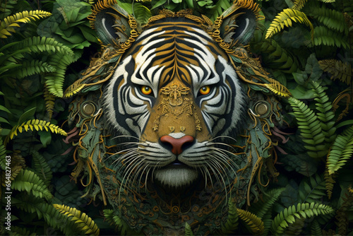 Tiger forest trending on artstation