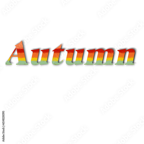 autumn leaves with colorful letters