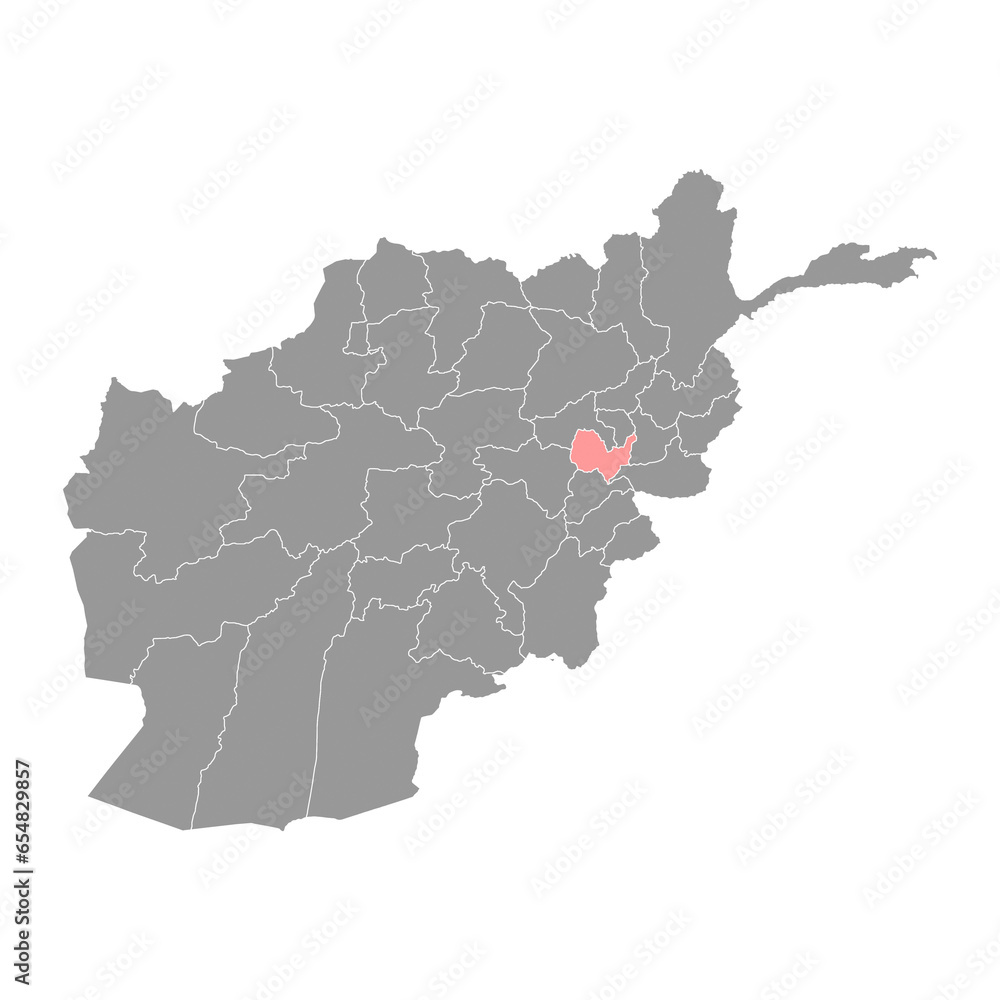 Obraz premium Kabul province map, administrative division of Afghanistan.