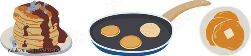 Vector of the tasty pancakes	
