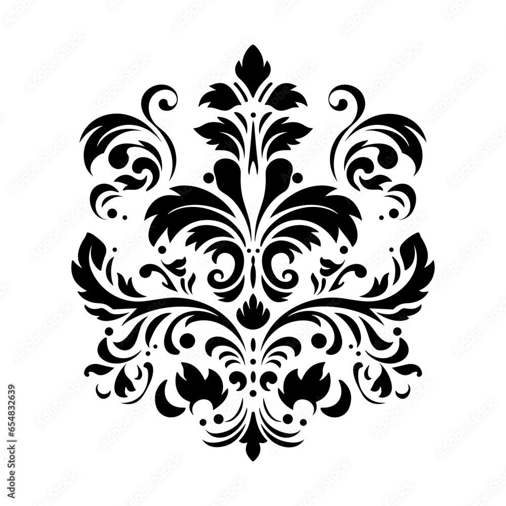 Elegant Luxury Decorative Elements Damask Style. 