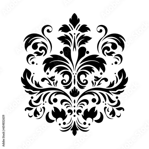 Elegant Luxury Decorative Elements Damask Style. 