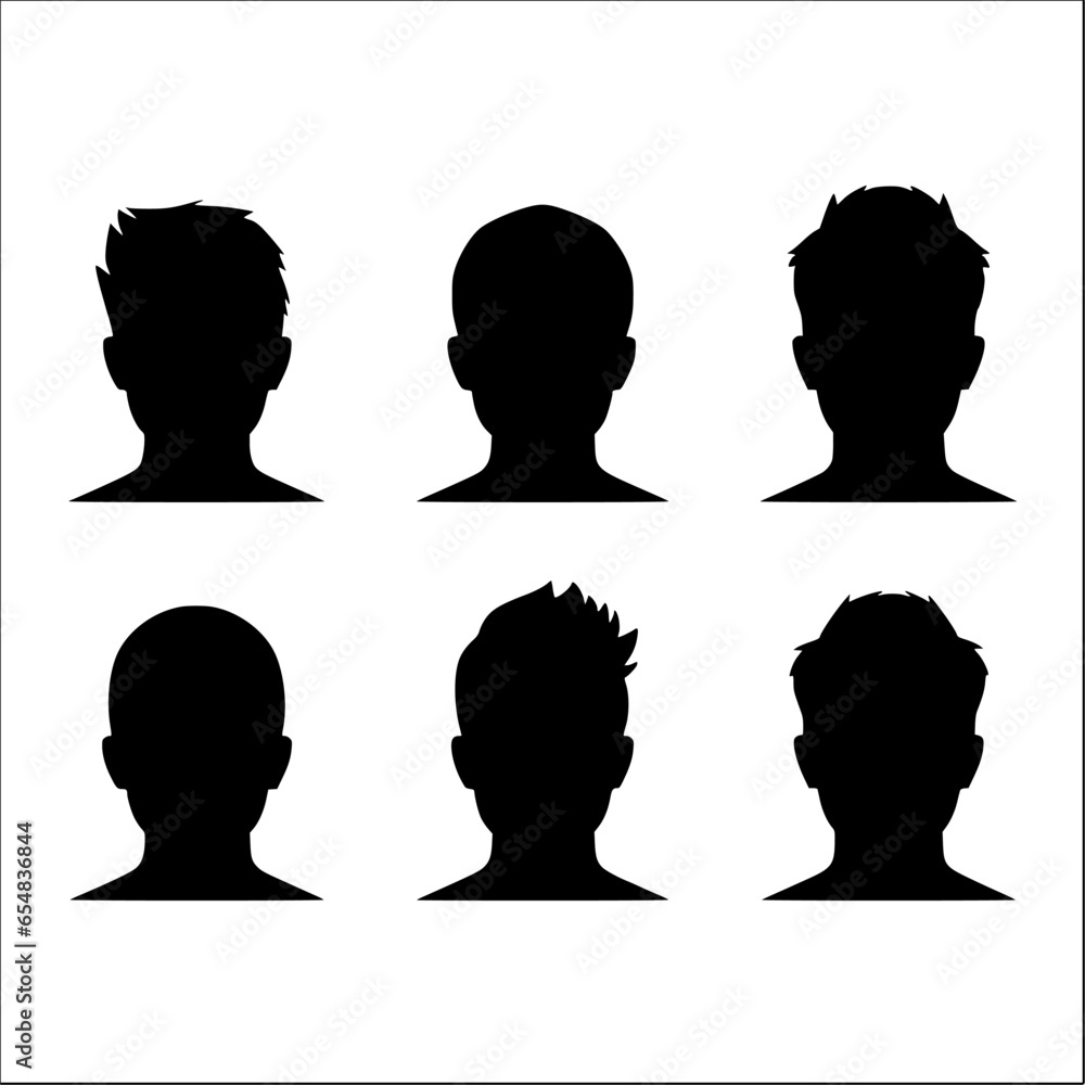 Head silhouette vector illustration, Profile icon. Head silhouette vector illustration, Profile icon.
