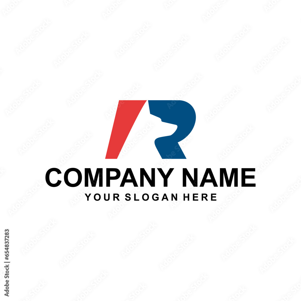 Letter R dog logo vector Letter R dog logo vector