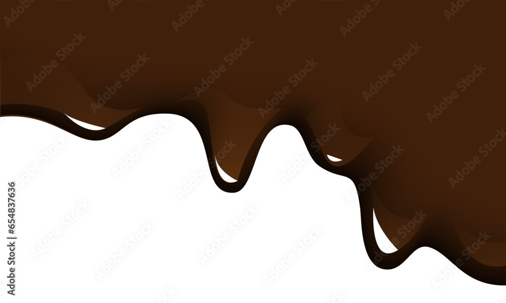 Chocolate liquid on white design for candy food background vector Chocolate liquid on white design for candy food background vector