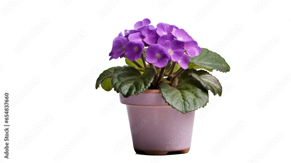 Plante Violette africaine pot de fleurs avec transparence sans background Plante Violette africaine pot de fleurs avec transparence sans background