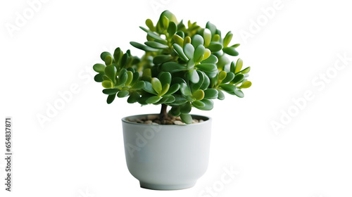 Arbre de Jade ou Crassula ovata, plante avec transparence sans background photo