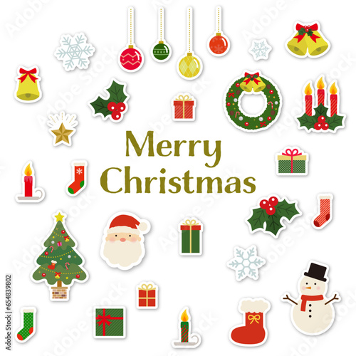 クリスマスのアイコンイラスト素材セット	
