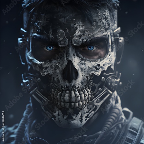 ghost portrait from call of duty modern warefare 2 high detail hyper realistic render 3d render  photo