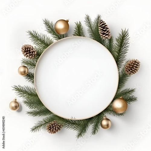 christmas background with branches and balls