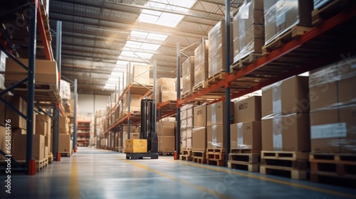 Hazy commercial warehouse w...