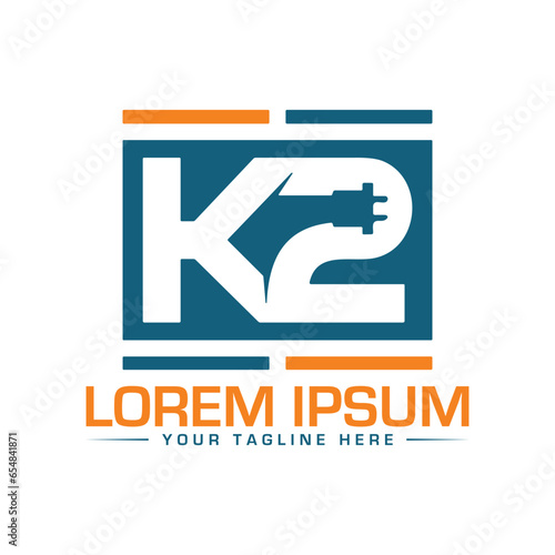 K2 Letter Logo Design Unique and Modern Logo Design