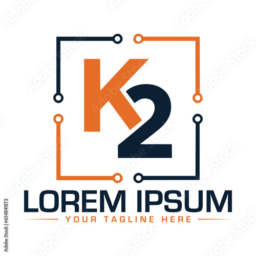 K2 Letter Logo Design Unique and Modern Logo Design