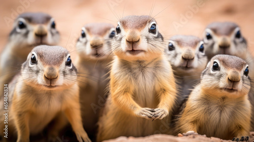 Group of Ground squirrels close up