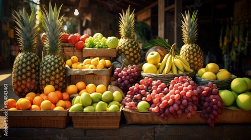 Fresh fruit variety at market