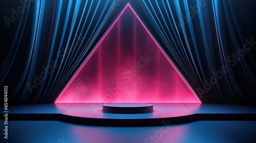 Curtain backdrop and neon t...