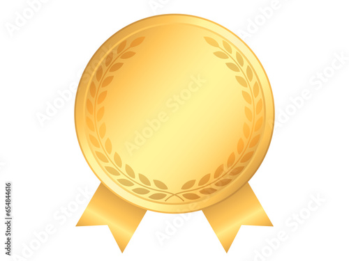 賞に使えそうな金色のメダルとリボンのシールみたいなフレーム