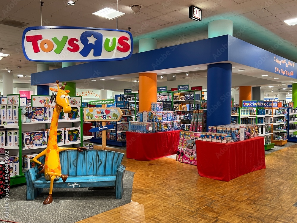 Toys R Us shop within a Macy's department store. Stock Photo Adobe Stock