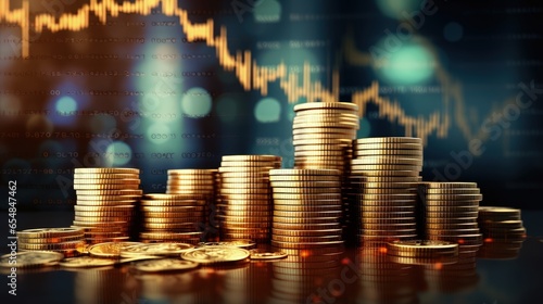 Coin stacks on financial gr...