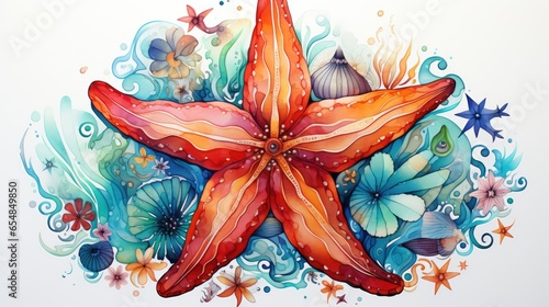 Illustration of star fish UHD wallpaper Stock Photographic Image