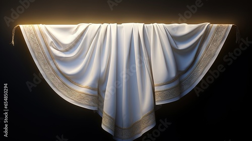 white prayer shawl tallit a Jewish symbol in religion photo