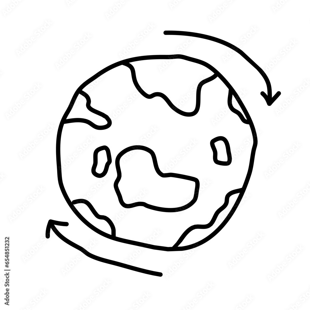 earth rotation of vocation traveling doodle icon earth rotation of vocation traveling doodle icon
