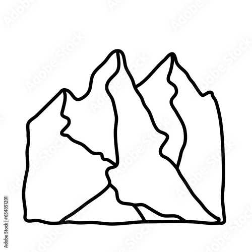 mountain of vocation traveling doodle icon