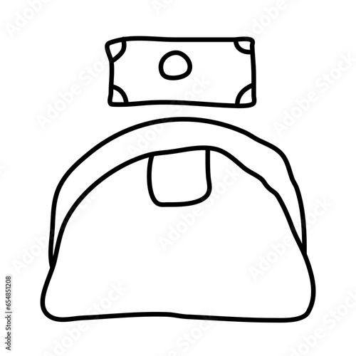 wallet of vocation traveling doodle icon