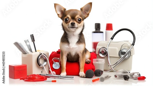 Chihuahua with medical acce...