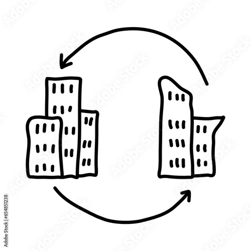 swift hotel of vocation traveling doodle icon