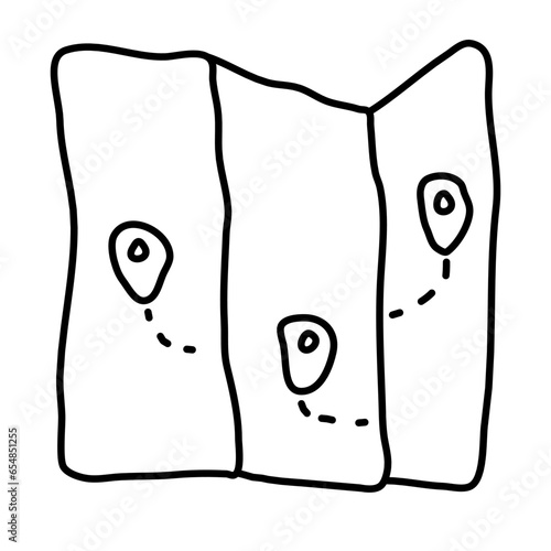 maps of vocation traveling doodle icon
