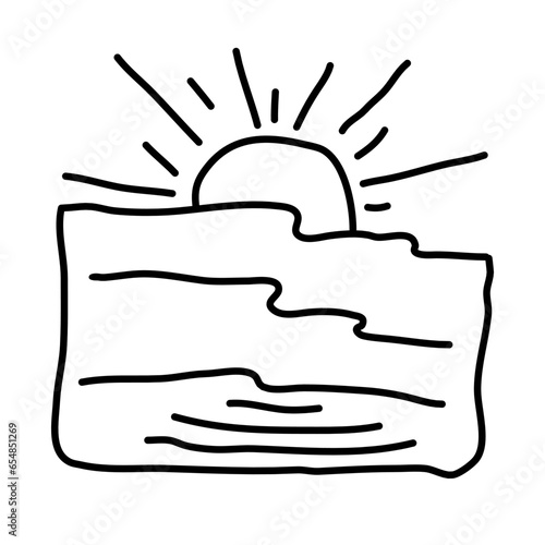 sunrise of vocation traveling doodle icon