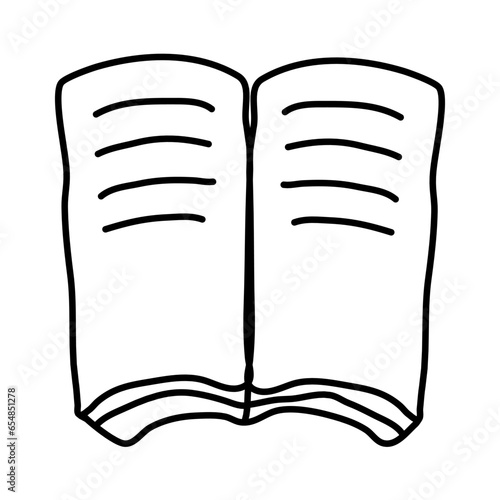 reading book of vocation traveling doodle icon