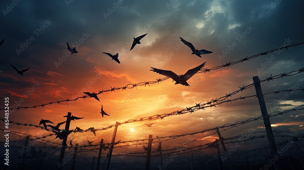 Twilight sky bird boundary human rights freedom International liberty