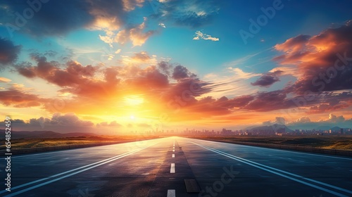 Deserted road with stunning...